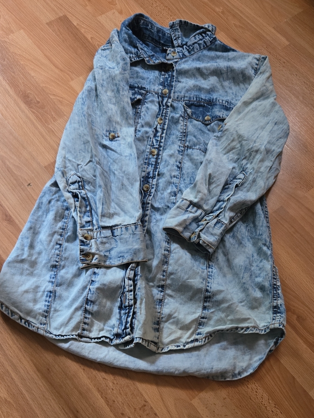 Fashion to Figure Faded Blue Long Denim Jacket